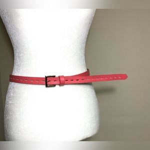 Pink Belt with golden tone buckle Belt Small Skinny Gold Buckle Dress Casual